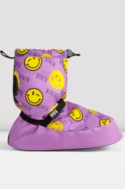 Childrens Smiley Print Warm Up Booties-Bloch Cheap