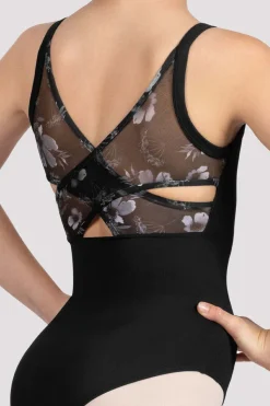 Girls Lila Floral Camisole Leotard-Bloch Clearance