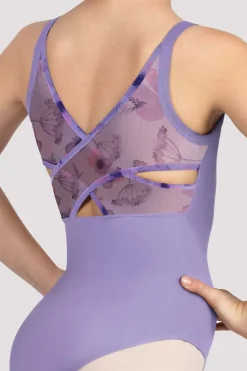 Girls Lila Floral Camisole Leotard-Bloch Discount