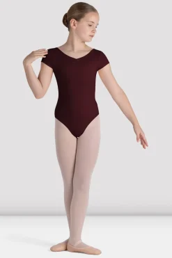 Girls Piper Cap Sleeve Leotard-Bloch Hot