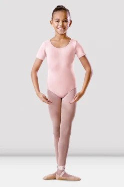 Girls Round Neck Short Sleeve Leotard-Bloch Flash Sale