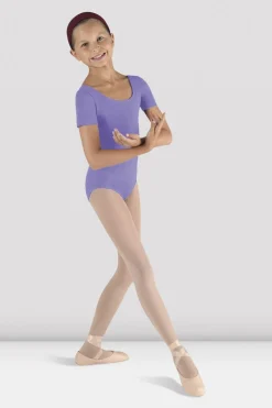 Girls Short Sleeve Round Neck Leotard-Bloch Fashion