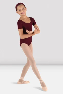 Girls Short Sleeve Round Neck Leotard-Bloch Cheap