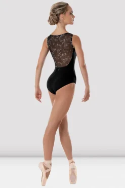 Ladies Eden Floral Boat Neck Leotard-Bloch Hot